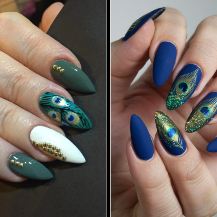 Elegant 2025 Peacock Nail Trend